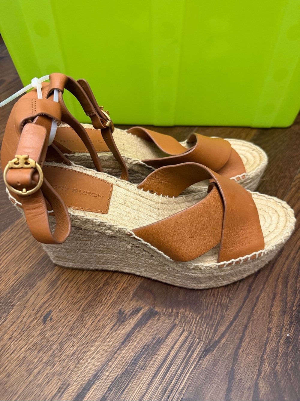 New Tory Burch Selby Wedge Espadrilles Size 8.5 Brown